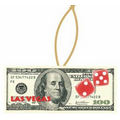 Las Vegas Dice $100 Bill Ornament w/ Clear Mirrored Back (12 Square Inch)